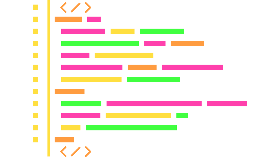 Minimalistic representation of lines of code in an editor.