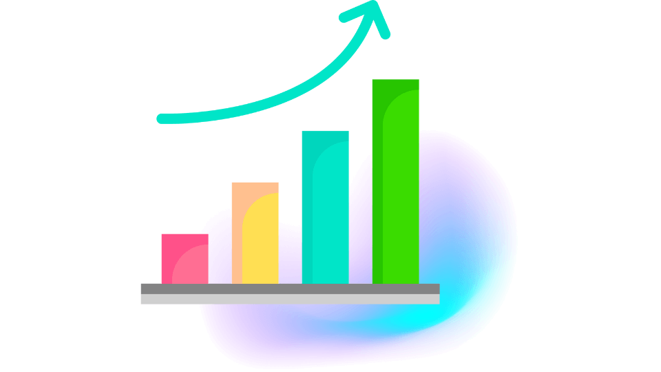 Illustration of a bar graph representing growth.