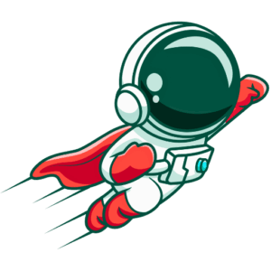 Astronaut flying through space.